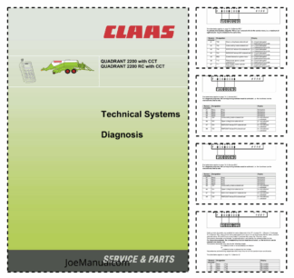 Claas Quadrant 2200 2200RC Technical Systems Diagnosis Service Manual