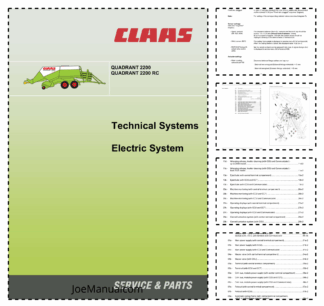 Claas Quadrant 2200 2200RC Technical Systems Electric System Service Manual