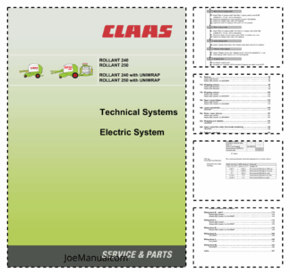 Claas Rollant 240 250 Technical Systems Electric System Service Manual