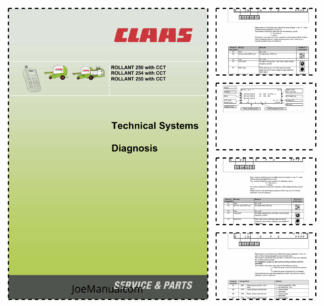 Claas Rollant 250 254 255 Technical Systems Diagnosis Service Manual