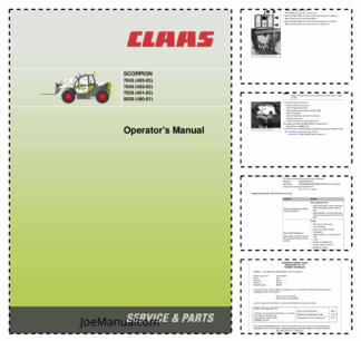 Claas Scorpion 6030 7030 7040 7045 Telehandlers Operators Manual
