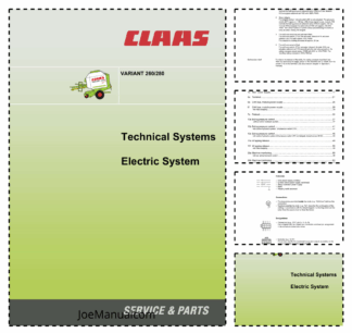 Claas Variant 260 280 Technical Systems Electric System Service Manual