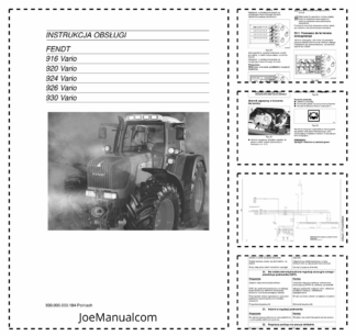 Fendt 916 920 924 926 930 Vario Tractor Operators Manual PL