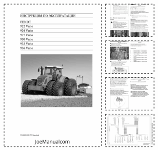 Fendt 922 924 927 930 933 936 Vario Tractor Operators Manual RU