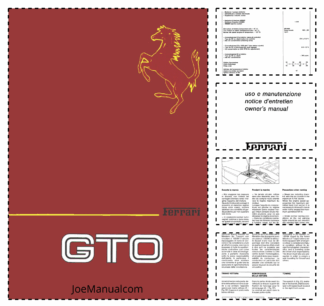 Ferrari 288 GTO Car Owners Manual EN