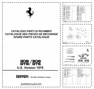Ferrari 308 GTB 308 GTS Spare Parts Catalogue U.S Version 1978