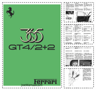 Ferrari 365 GT4 2+2 1973 Operating Maintenance Service Handbook