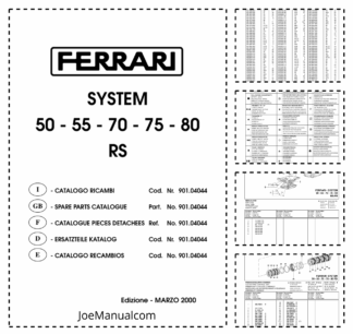 Ferrari 50 55 70 75 80 RS Car Parts Catalog EN