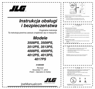 JLG 3508PS 3509PS 3512PS 3513PS 4008PS 4009PS 4012PS 4013PS 4017PS Telehandler Operators Manual PL