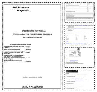 John Deere 130G Excavator Operation and Tests Manual