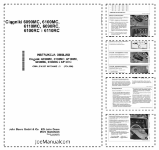 John Deere 6090MC 6100MC 6110MC 6090RC 6100RC 6110RC Tractor Operators Manual PL