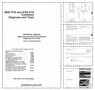 John Deere 9650 STS 9750 STS Combines Diagnosis and Tests