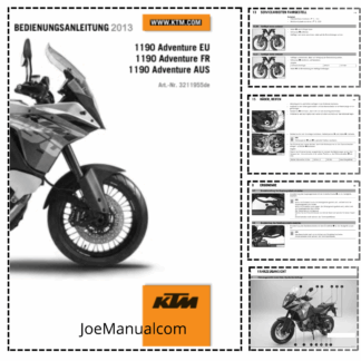 KTM 1190 2013 Adventure Motorcycle Operators Manual DE