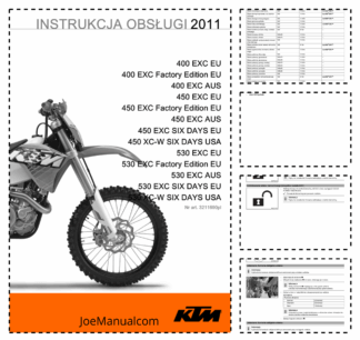 KTM 1190 Adventure Motorcycle Operators Manual PL