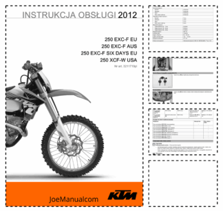 KTM 250 EXC F XCF W SIX DAYS Motorcycle Operators Manual PL