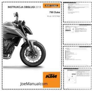 KTM 790 2018 Duke Motorcycle Operators Manual PL