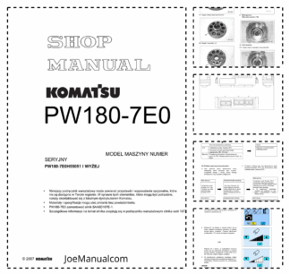 Komatsu PW180-70E Wheeled Excavator Workshop Manual PL