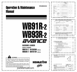 Komatsu WB91R-2 93R-2 Backhoe Loader Operation and Maintenance Manual
