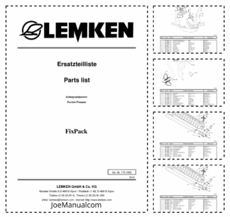 Lemken FixPack Fertilizer Spreader Spare Parts Catalogue