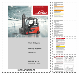 Linde E20 E25 E30 E35 387 01 Electric Forklift Truck Operators Manual PL