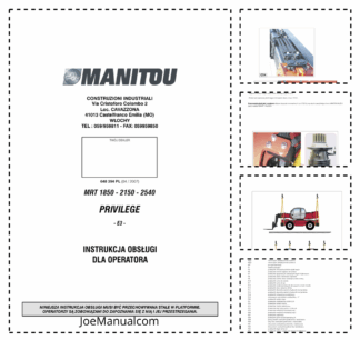 Manitou 1850 2150 2540 Telehandler Operators Manual PL