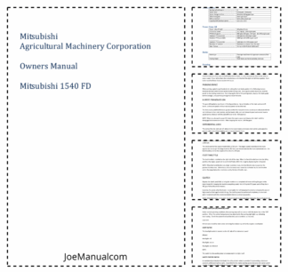 Mitsubishi 1540 FD Forlift Operation Manual