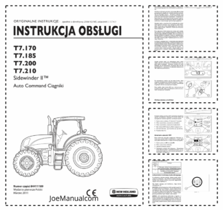 New Holland T7 170 185 200 210 Auto Command Tractor Operators Manual PL
