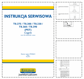 New Holland T8.275 T8.300 T8.330 T8.360 T8.390 PST Tractors Service Manual PL