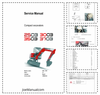 Wacker Neuson 2503 3003 3503 3703 Compact Excavators Service Manual