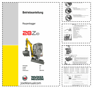 Wacker Neuson 28Z3 Mini Excavator Operators Manual DE
