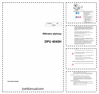 Wacker Neuson DPU4045H Plate Compactor Operators Manual PL