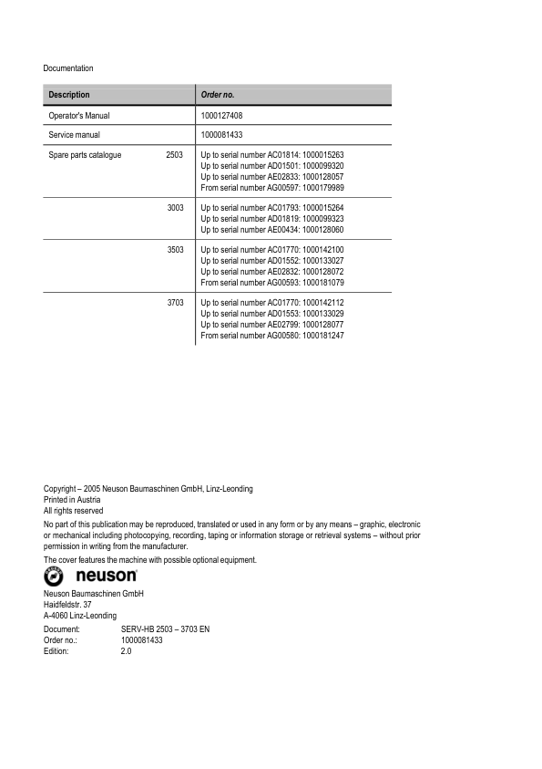 Wacker Neuson 2503 3003 3503 3703 Compact Excavators Service Manual - Image 3