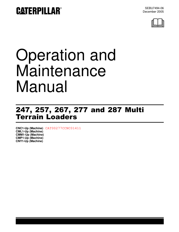 Caterpillar 247 257 267 277 287 Multi Terrain Loaders Operators Manual - Image 2