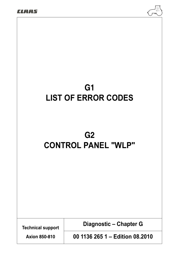 Claas Axion 850 810 Tractor Diagnostic List of Error Codes - Image 2