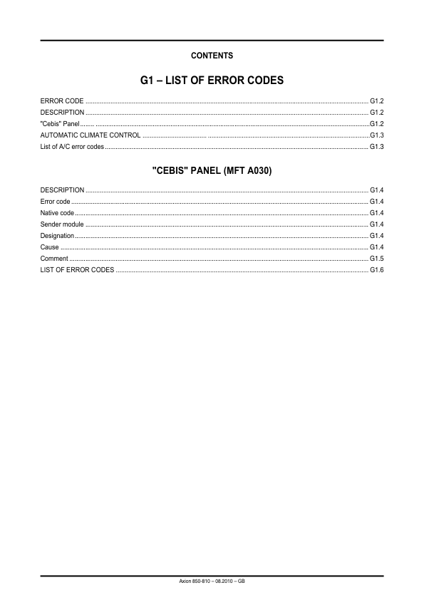 Claas Axion 850 810 Tractor Diagnostic List of Error Codes - Image 3
