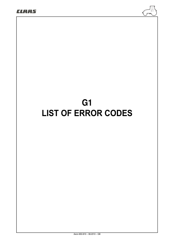 Claas Axion 850 810 Tractor Diagnostic List of Error Codes - Image 5