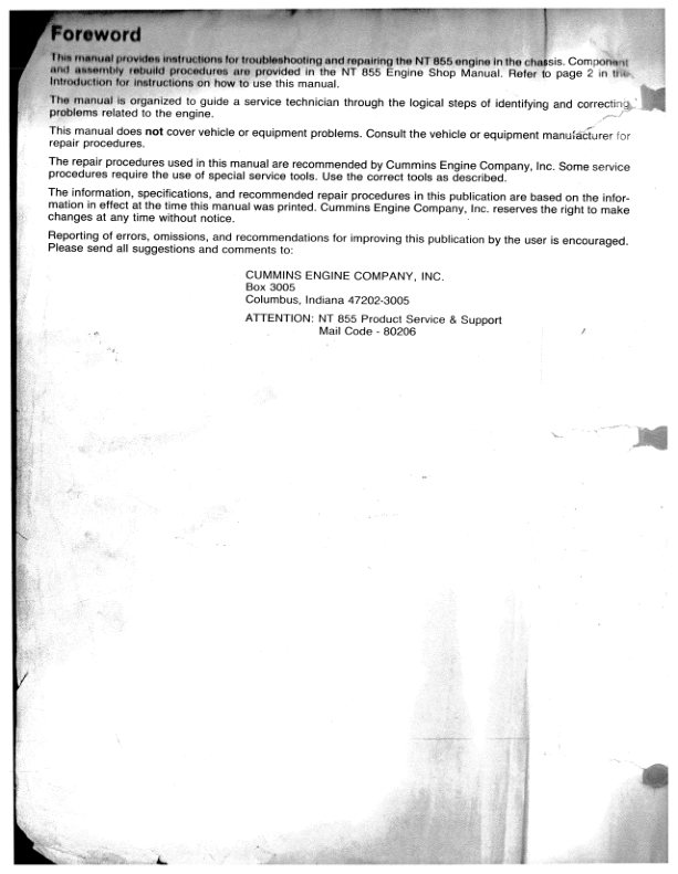 Cummins NT855 Engines Troubleshooting and Repair Manual - Image 4