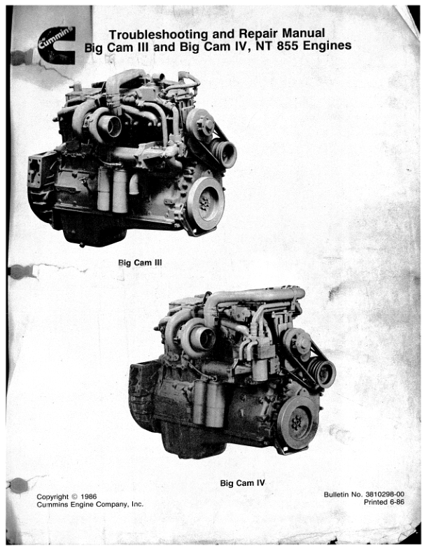 Cummins NT855 Engines Troubleshooting and Repair Manual - Image 3