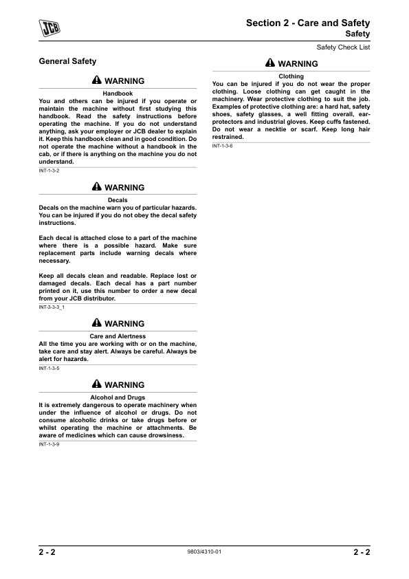 JCB 406 409 Wheeled Loading Shovel Service Manual 9803/4310 - Image 10