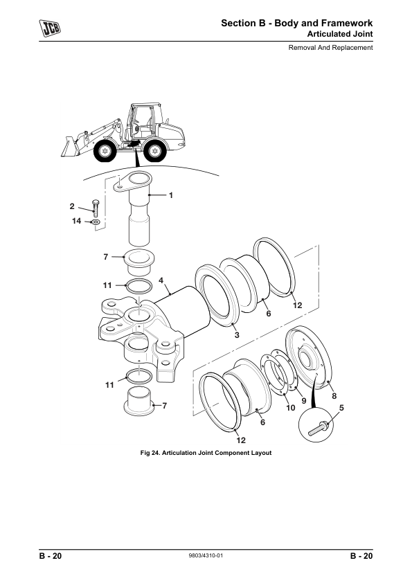 JCB 406 409 Wheeled Loading Shovel Service Manual 9803/4310 - Image 9