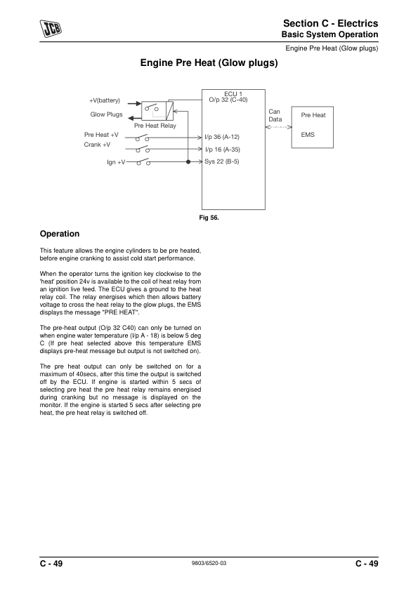 JCB JS115 JS180 Excavator Service Manual 9803/6520-03 - Image 9