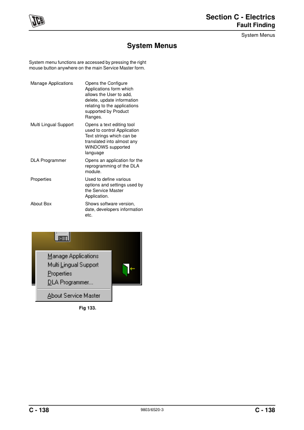 JCB JS115 JS180 Excavator Service Manual 9803/6520-03 - Image 10