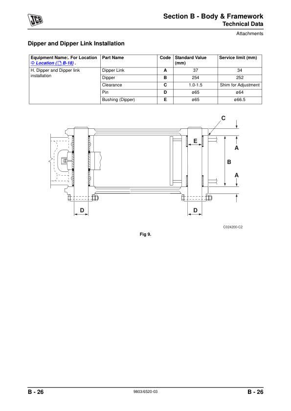 JCB JS115 JS180 Excavator Service Manual 9803/6520-03 - Image 8
