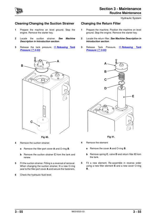 JCB JS115 JS180 Excavator Service Manual 9803/6520-03 - Image 7