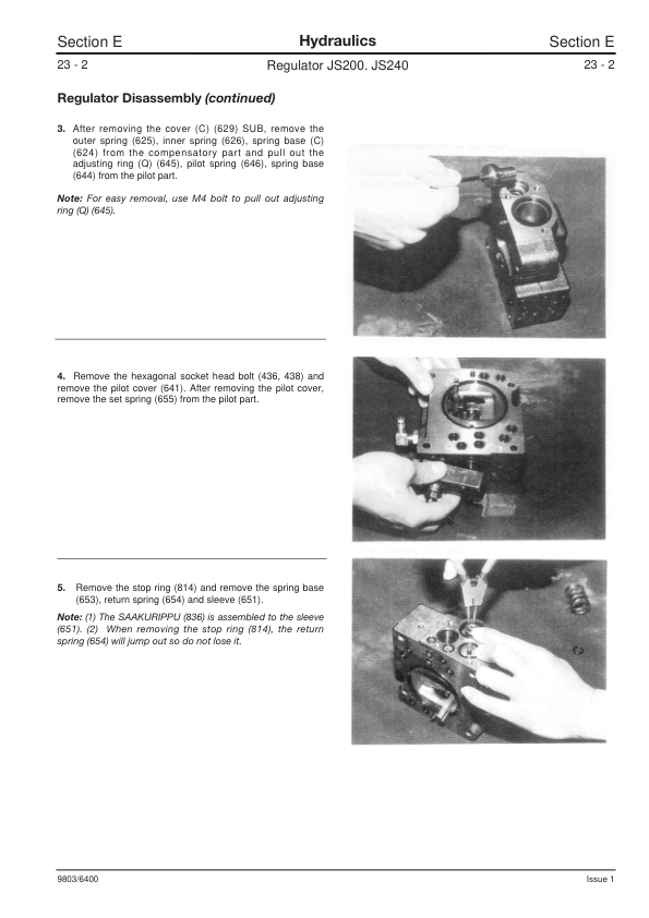 JCB JS200 JS210 JS220 JS240 JS260 Excavators Service Manual 9803/6400 Printed Book - Image 8