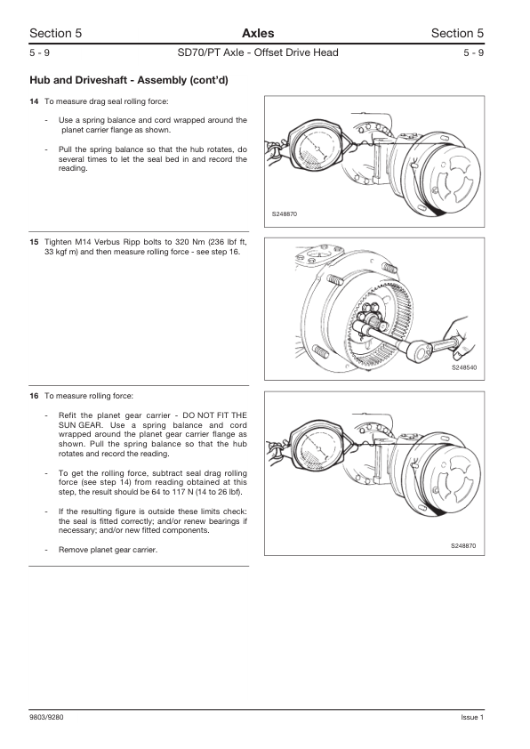 JCB SD70 PT Axle Central Offset Drive Head Service Manual 9803/9280 Printed Book - Image 11