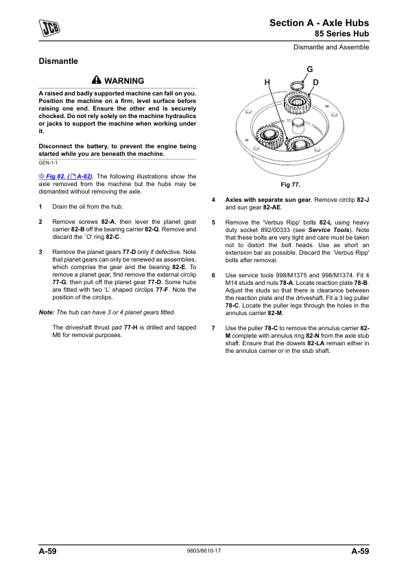 JCB Transmissions Service Manual 9803/8610-18 Printed Book - Image 7
