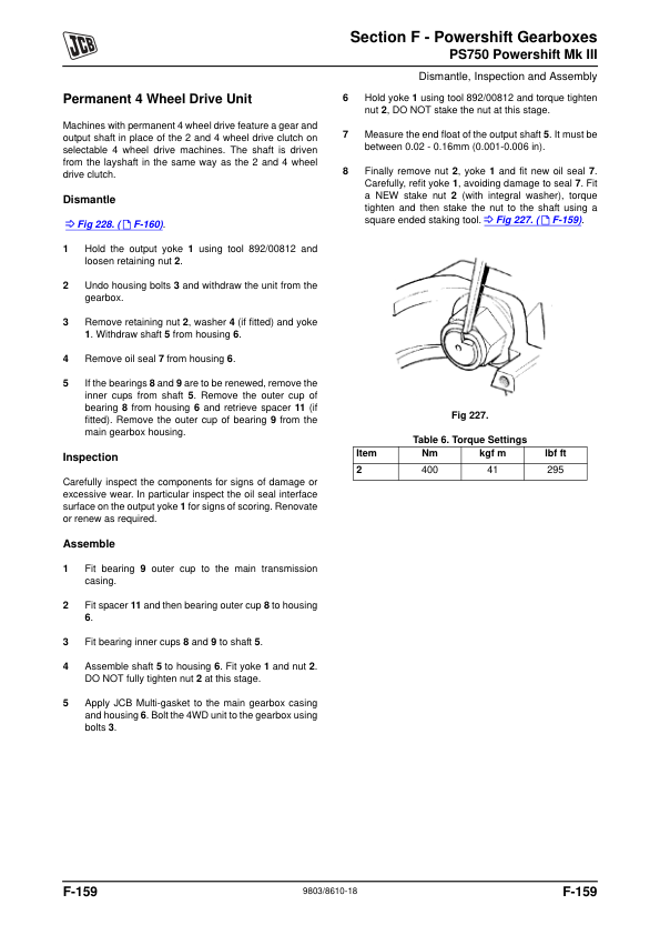JCB Transmissions Service Manual 9803/8610-18 Printed Book - Image 11