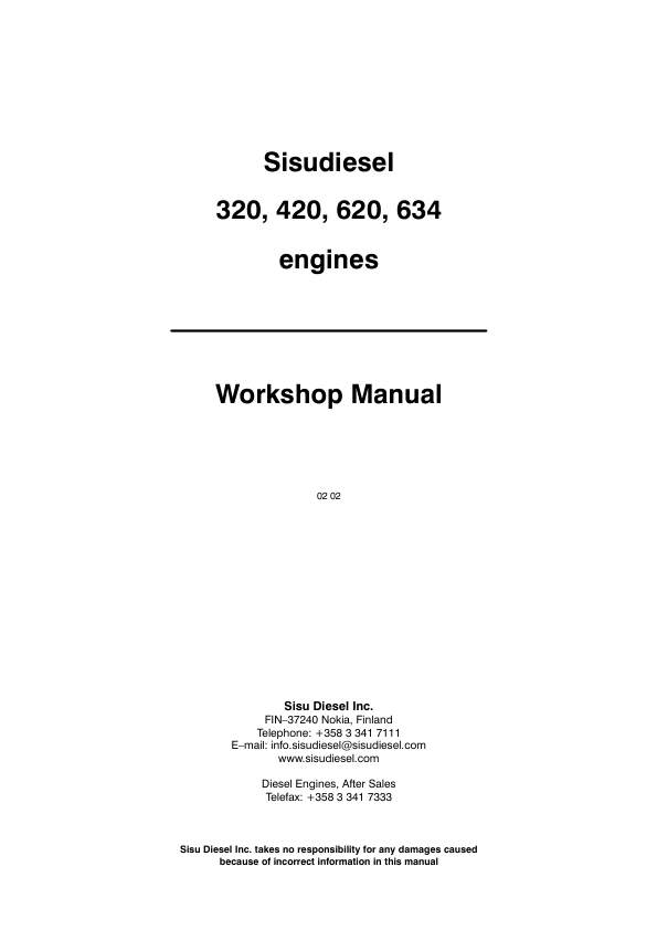 SisuDiesel 320 420 620 634 Engine Workshop Manual 9806/4550 - Image 3