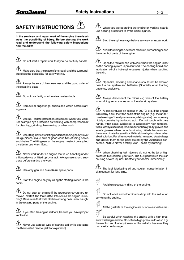 SisuDiesel 320 420 620 634 Engine Workshop Manual 9806/4550 - Image 8